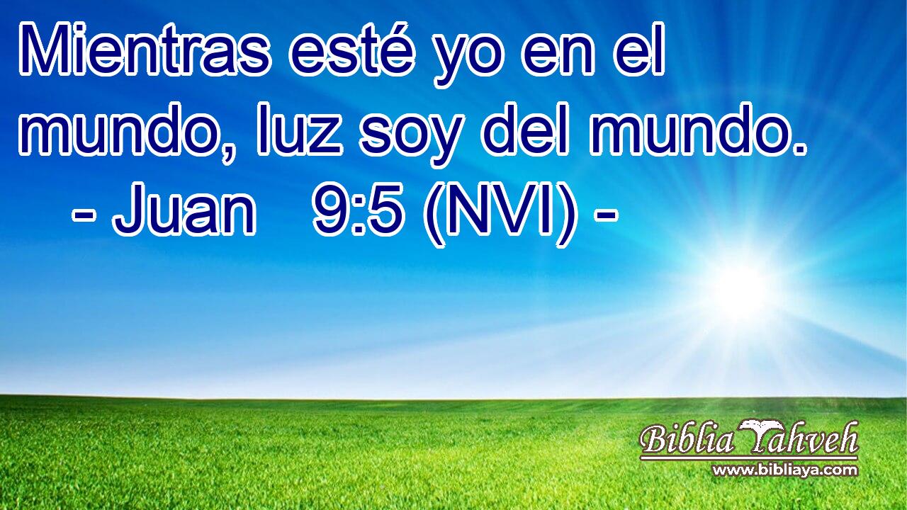  Mientras esté yo en el mundo, luz soy del mundo. 