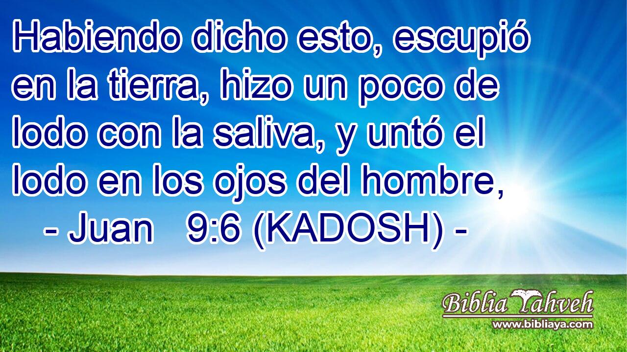  Habiendo dicho esto, escupió en la tierra, hizo un poco de lodo con la saliva, y untó el lodo en los ojos del hombre, 
