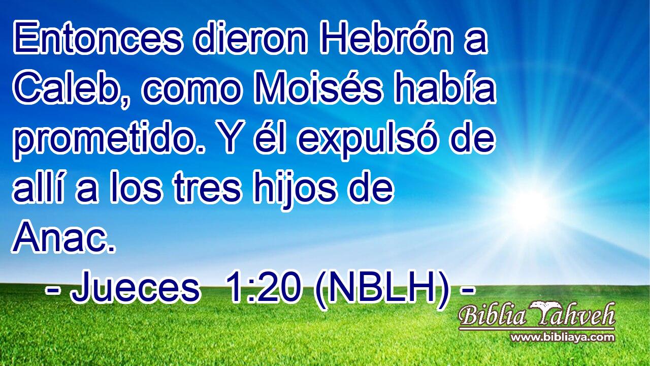  Entonces dieron Hebrón a Caleb, como Moisés había prometido. Y él expulsó de allí a los tres hijos de Anac. 