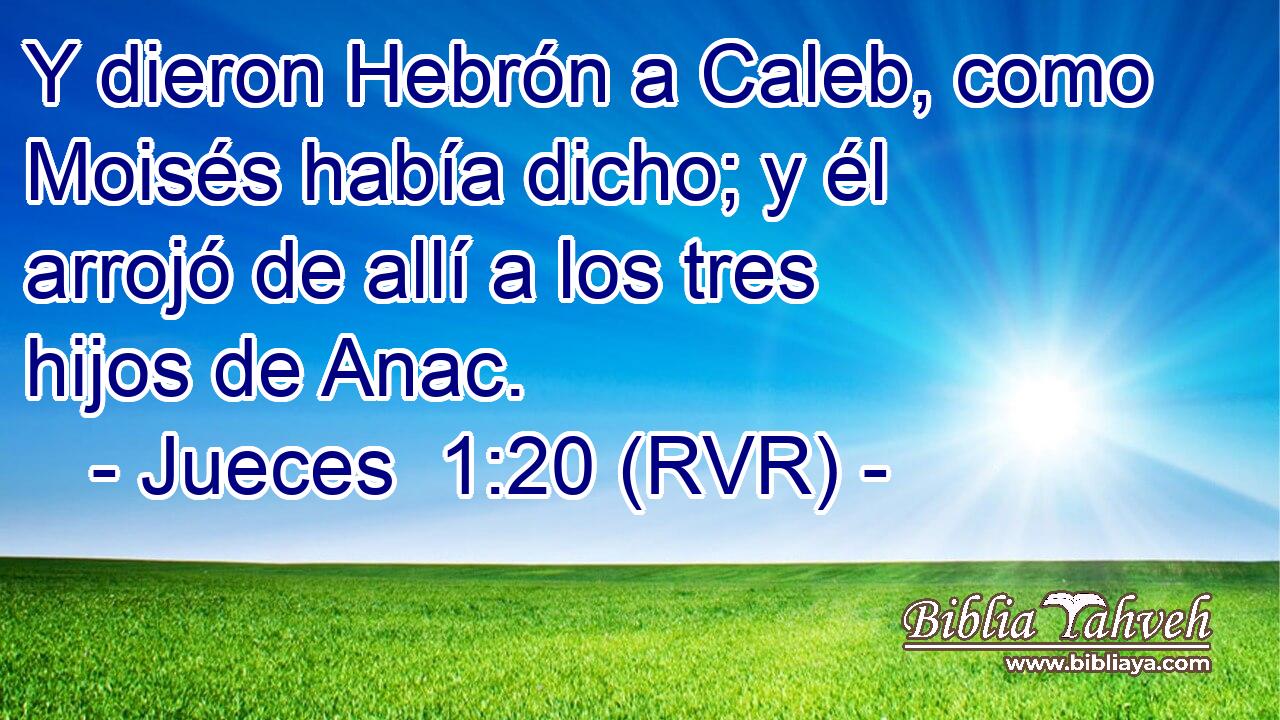 Y dieron Hebrón a Caleb, como Moisés había dicho; y él arrojó de allí a los tres hijos de Anac.