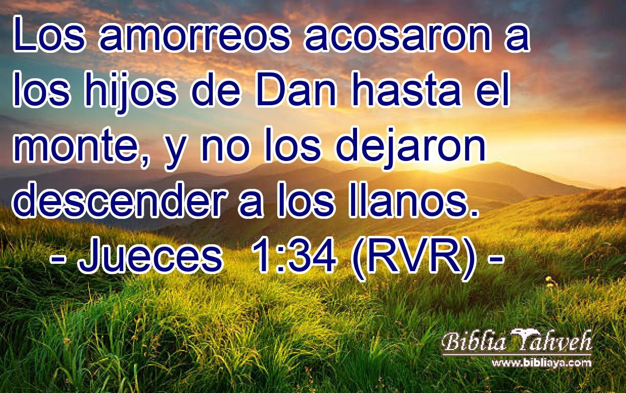 Los amorreos acosaron a los hijos de Dan hasta el monte, y no los dejaron descender a los llanos.