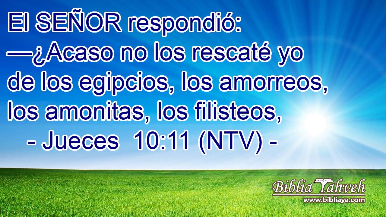 El SEÑOR respondió: —¿Acaso no los rescaté yo de los egipcios, los amorreos, los amonitas, los filisteos,