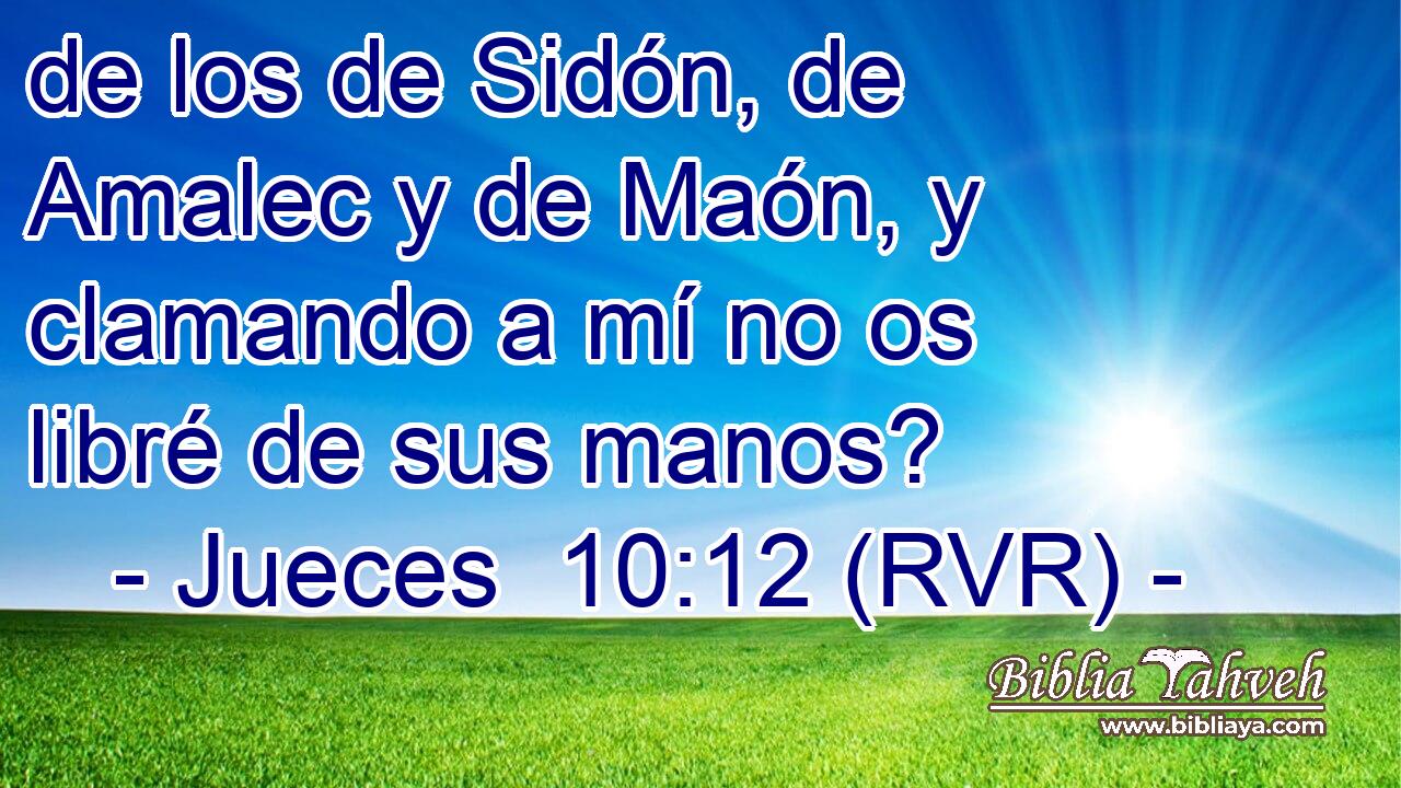 de los de Sidón, de Amalec y de Maón, y clamando a mí no os libré de sus manos?