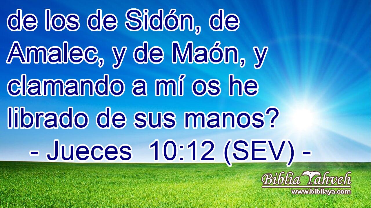 de los de Sidón, de Amalec, y de Maón, y clamando a mí os he librado de sus manos?