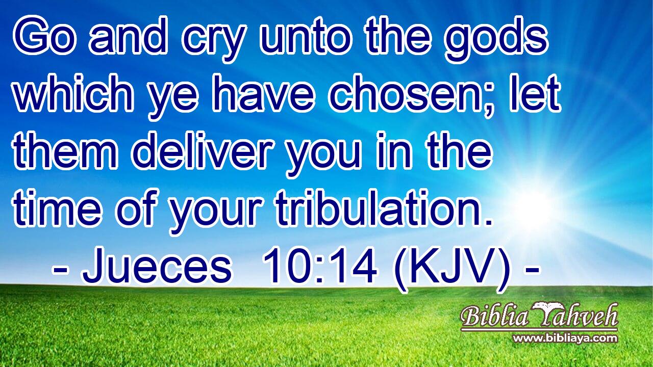 Go and cry unto the gods which ye have chosen; let them deliver you in the time of your tribulation.