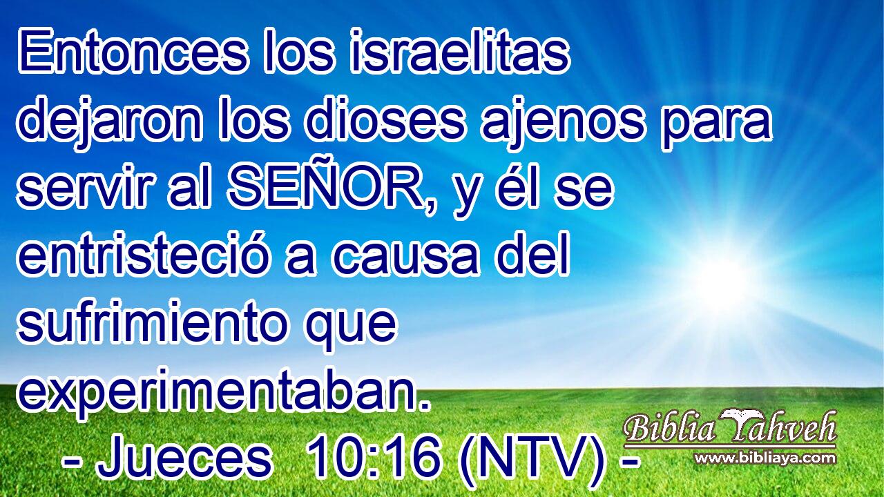 Entonces los israelitas dejaron los dioses ajenos para servir al SEÑOR, y él se entristeció a causa del sufrimiento que experimentaban.
