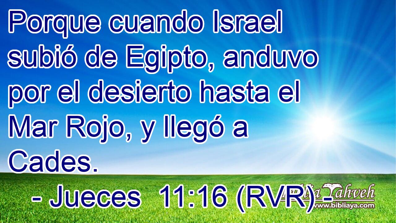 Porque cuando Israel subió de Egipto, anduvo por el desierto hasta el Mar Rojo, y llegó a Cades.