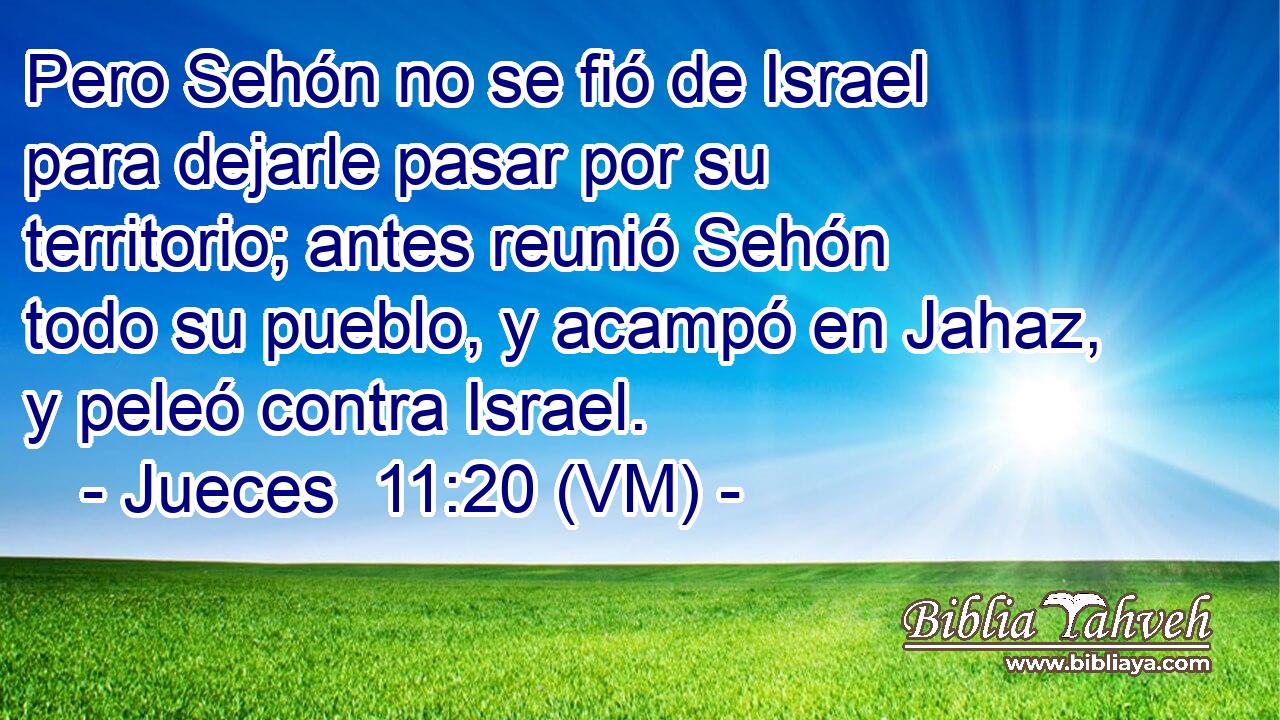  Pero Sehón no se fió de Israel para dejarle pasar por su territorio; antes reunió Sehón todo su pueblo, y acampó en Jahaz, y peleó contra Israel. 