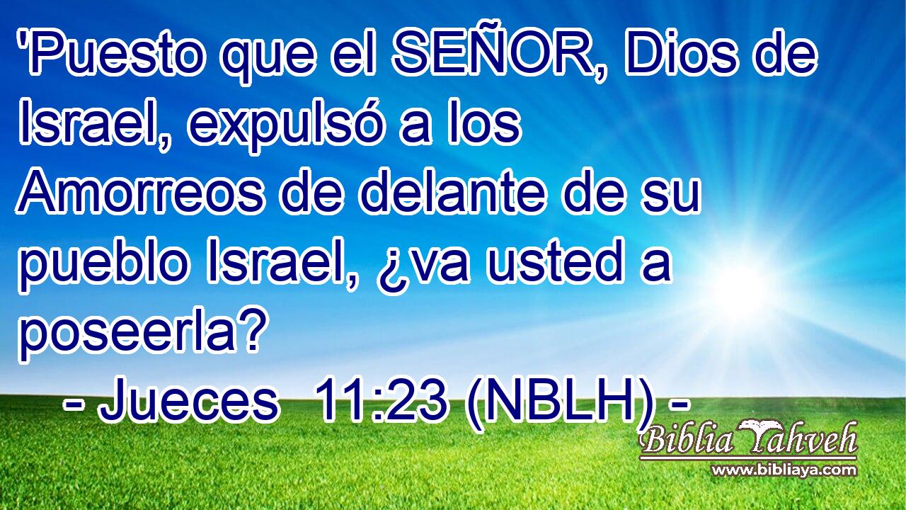  'Puesto que el SEÑOR, Dios de Israel, expulsó a los Amorreos de delante de su pueblo Israel, ¿va usted a poseerla? 