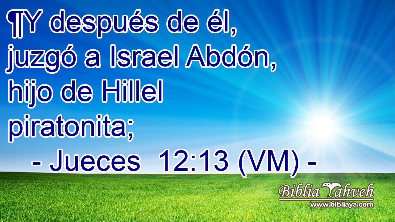  ¶Y después de él, juzgó a Israel Abdón, hijo de Hillel piratonita; 