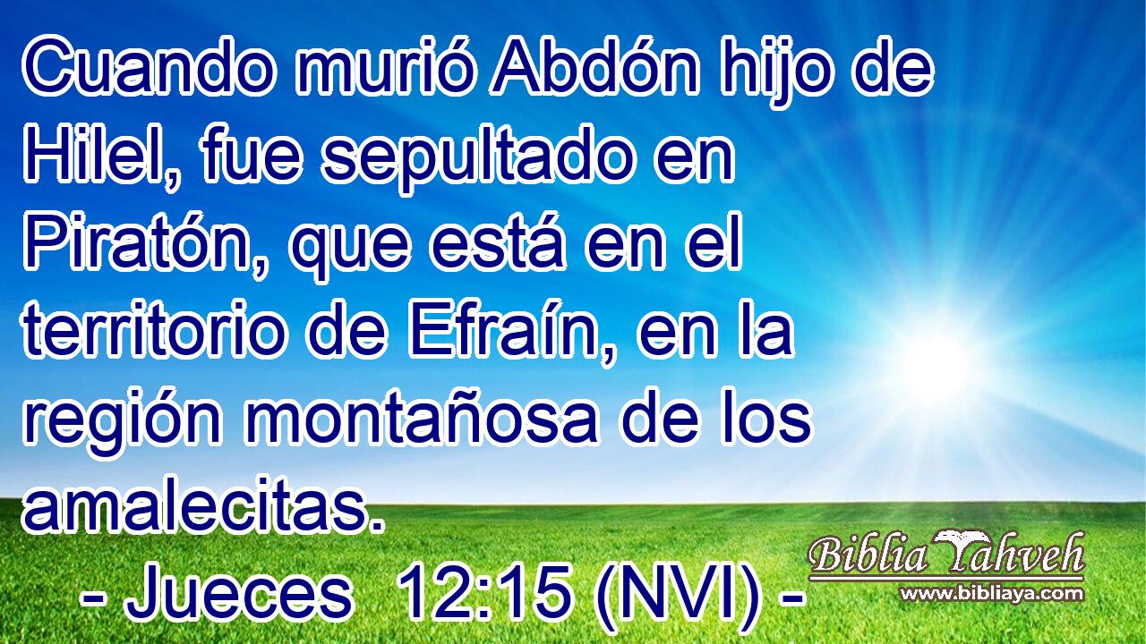  Cuando murió Abdón hijo de Hilel, fue sepultado en Piratón, que está en el territorio de Efraín, en la región montañosa de los amalecitas. 