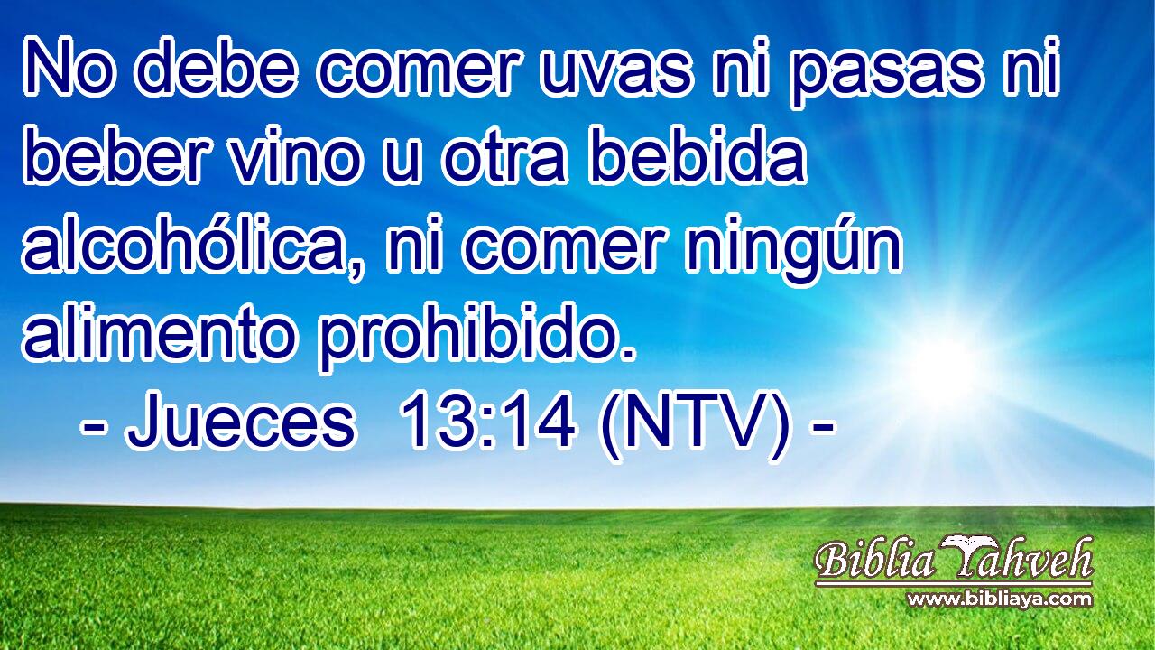 No debe comer uvas ni pasas ni beber vino u otra bebida alcohólica, ni comer ningún alimento prohibido.