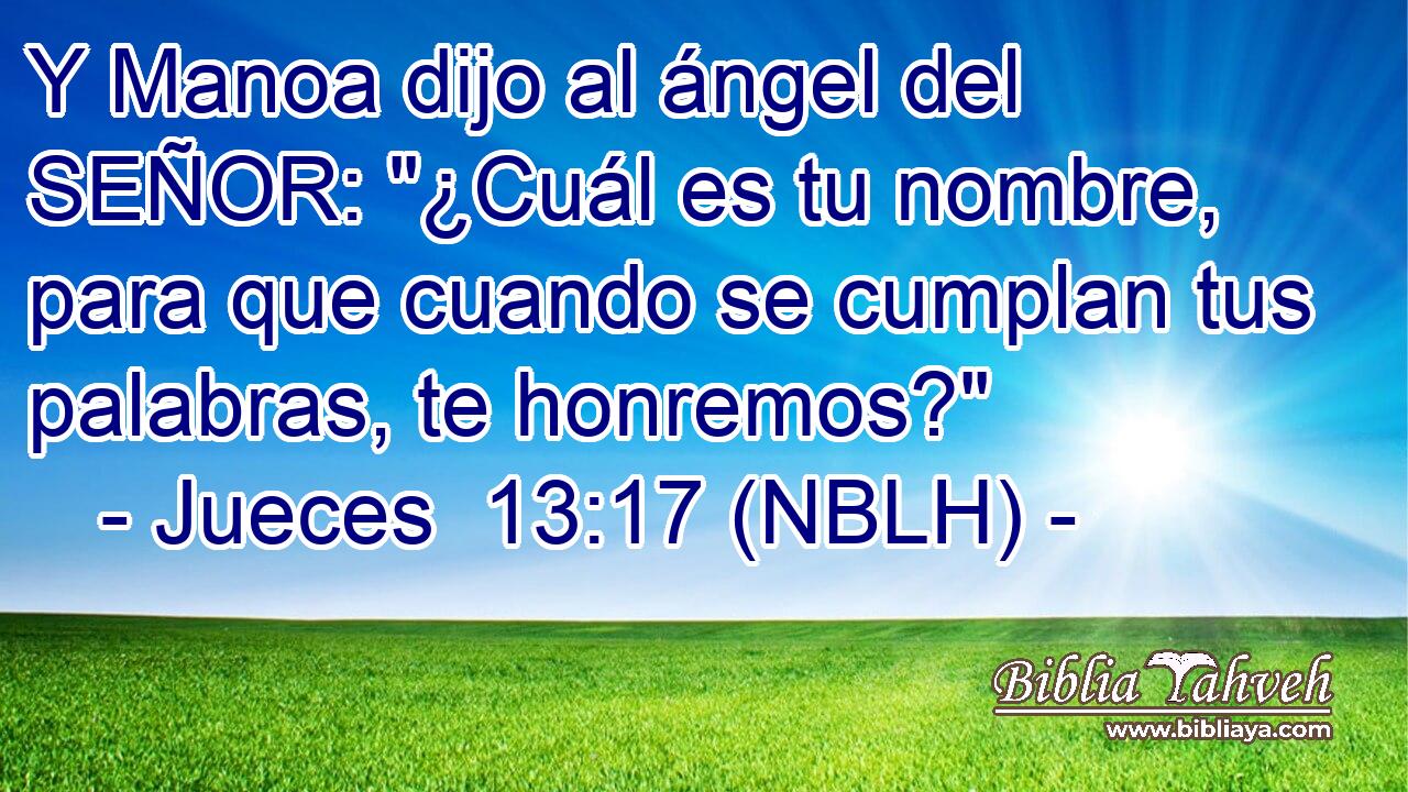  Y Manoa dijo al ángel del SEÑOR: 