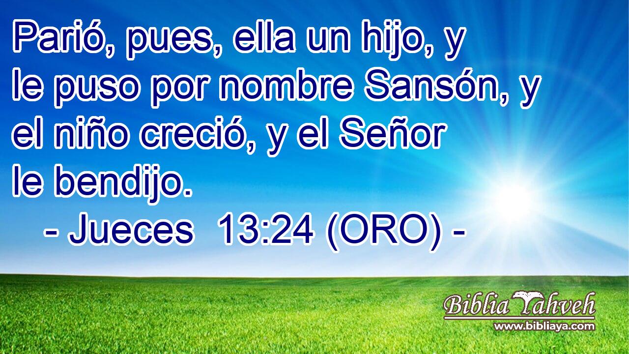  Parió, pues, ella un hijo, y le puso por nombre Sansón, y el niño creció, y el Señor le bendijo. 