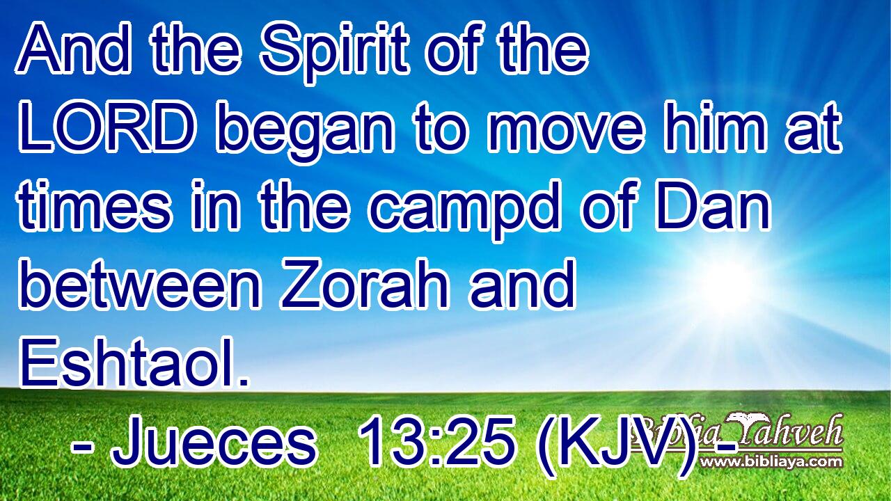 And the Spirit of the LORD began to move him at times in the campd of Dan between Zorah and Eshtaol.