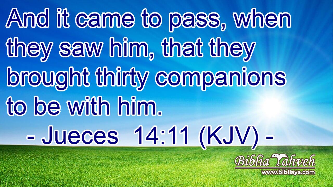 And it came to pass, when they saw him, that they brought thirty companions to be with him.
