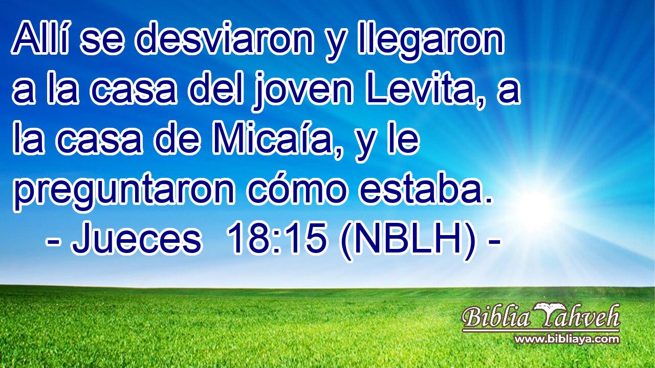 Allí se desviaron y llegaron a la casa del joven Levita, a la casa de Micaía, y le preguntaron cómo estaba. 