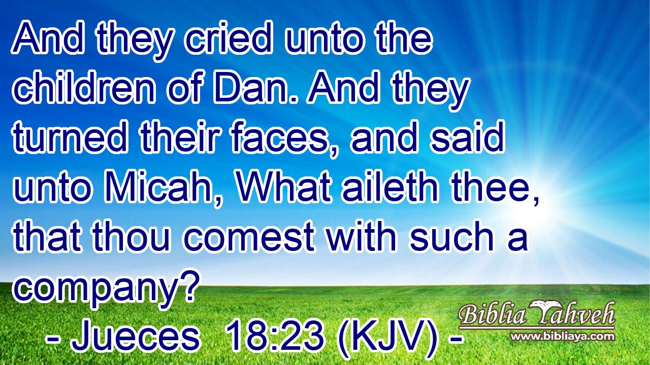And they cried unto the children of Dan. And they turned their faces, and said unto Micah, What aileth thee, that thou comest with such a company?