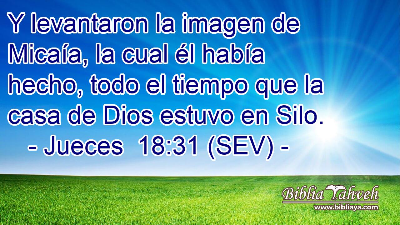Y levantaron la imagen de Micaía, la cual él había hecho, todo el tiempo que la casa de Dios estuvo en Silo.