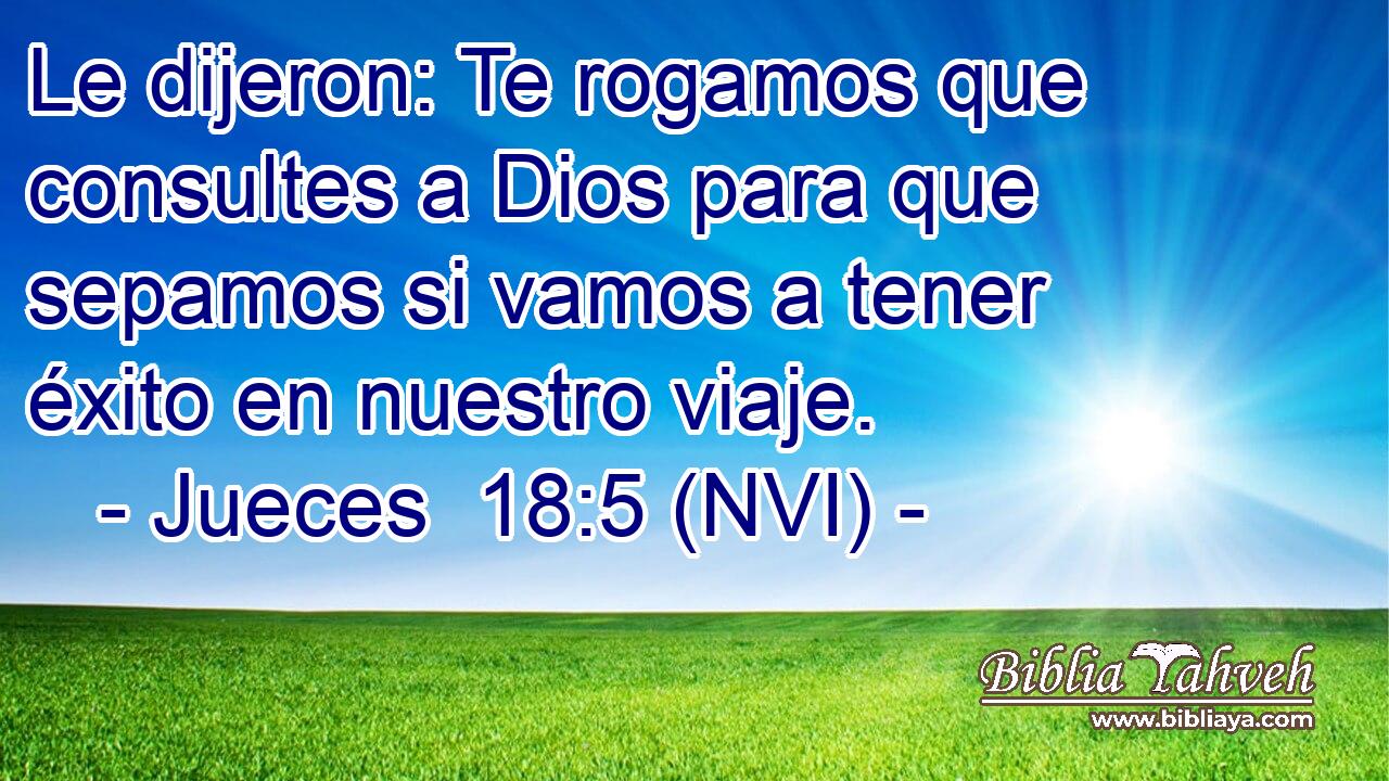  Le dijeron: Te rogamos que consultes a Dios para que sepamos si vamos a tener éxito en nuestro viaje. 