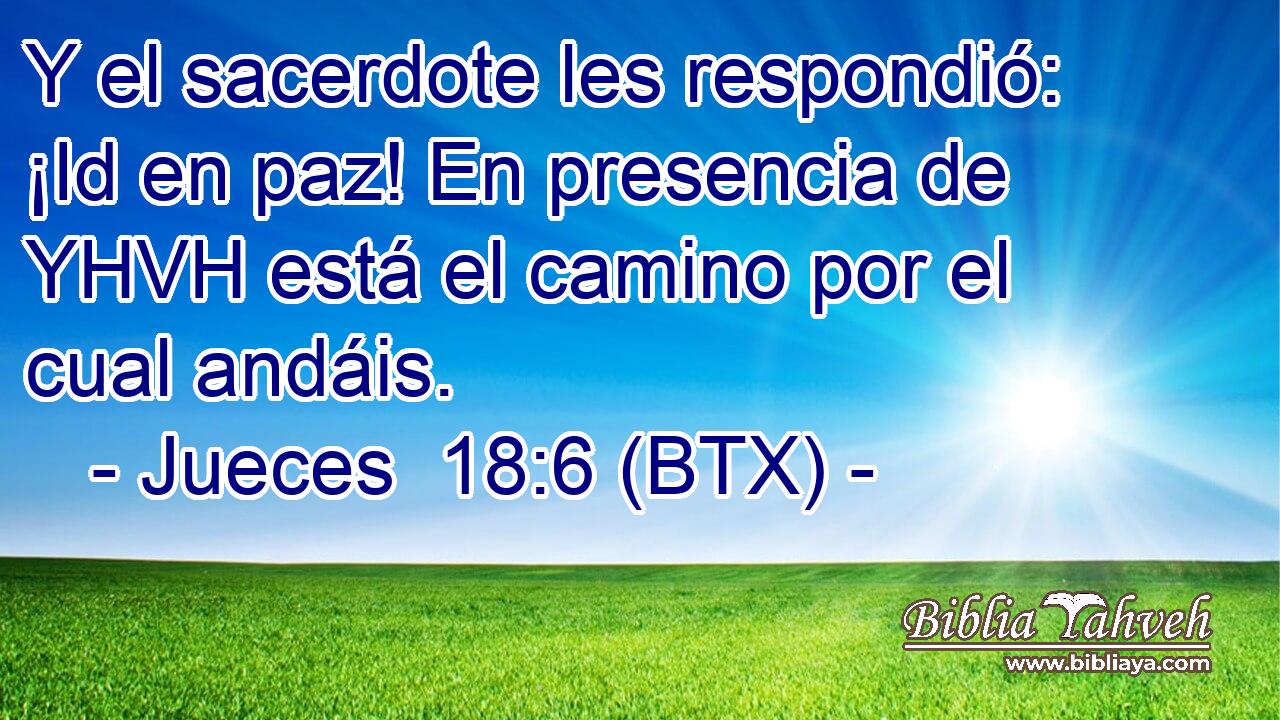 Y el sacerdote les respondió: ¡Id en paz! En presencia de YHVH está el camino por el cual andáis.