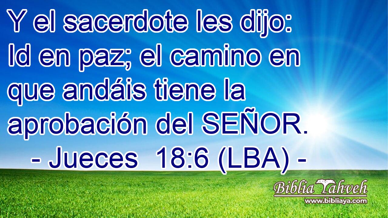 Y el sacerdote les dijo: Id en paz; el camino en que andáis tiene la aprobación del SEÑOR.