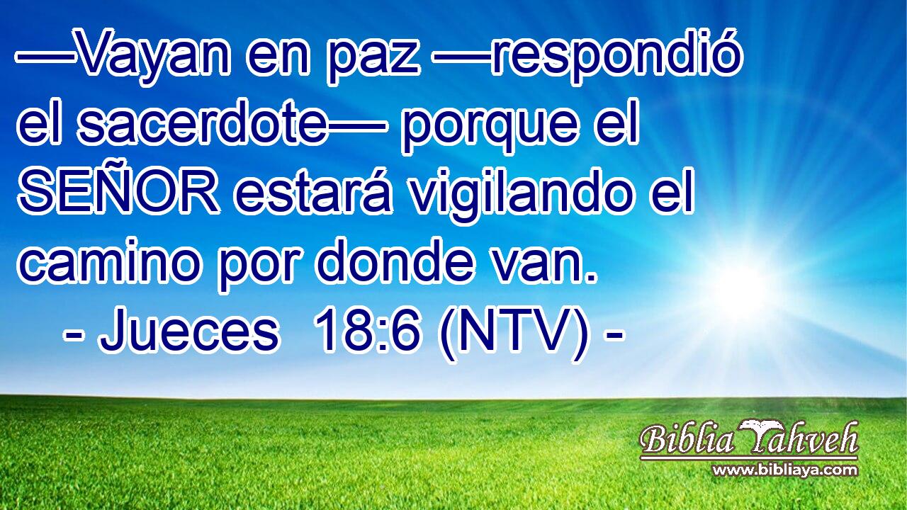 —Vayan en paz —respondió el sacerdote— porque el SEÑOR estará vigilando el camino por donde van.
