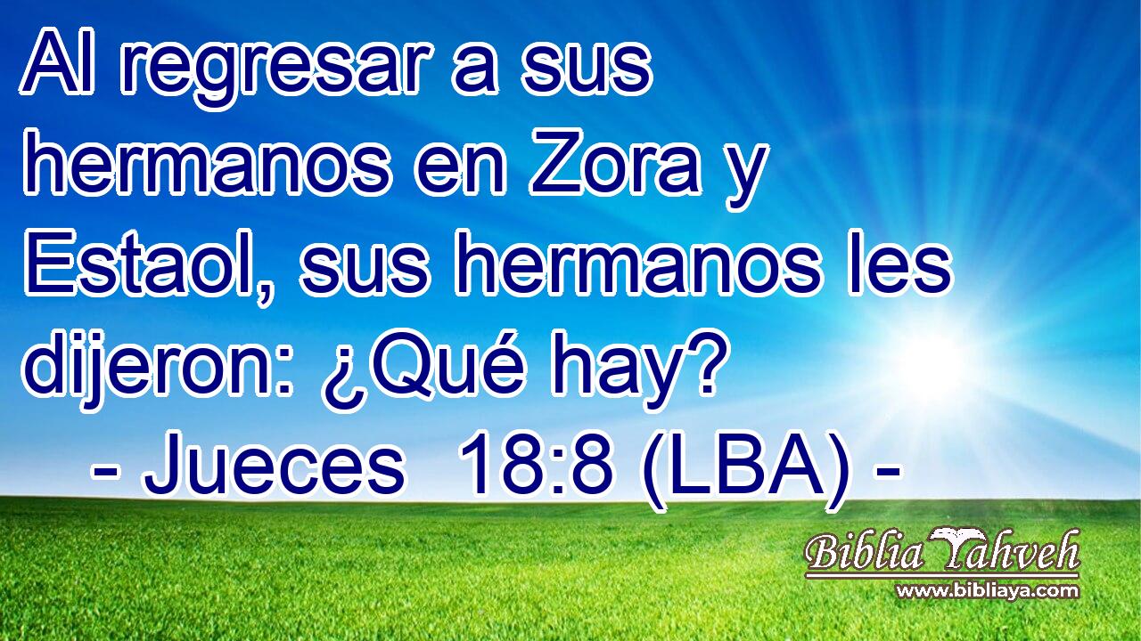 Al regresar a sus hermanos en Zora y Estaol, sus hermanos les dijeron: ¿Qué hay?