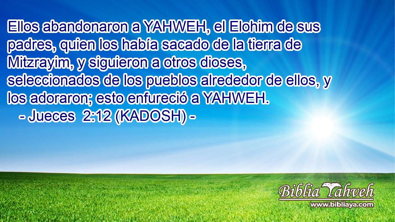  Ellos abandonaron a YAHWEH, el Elohim de sus padres, quien los había sacado de la tierra de Mitzrayim, y siguieron a otros dioses, seleccionados de los pueblos alrededor de ellos, y los adoraron; esto enfureció a YAHWEH. 