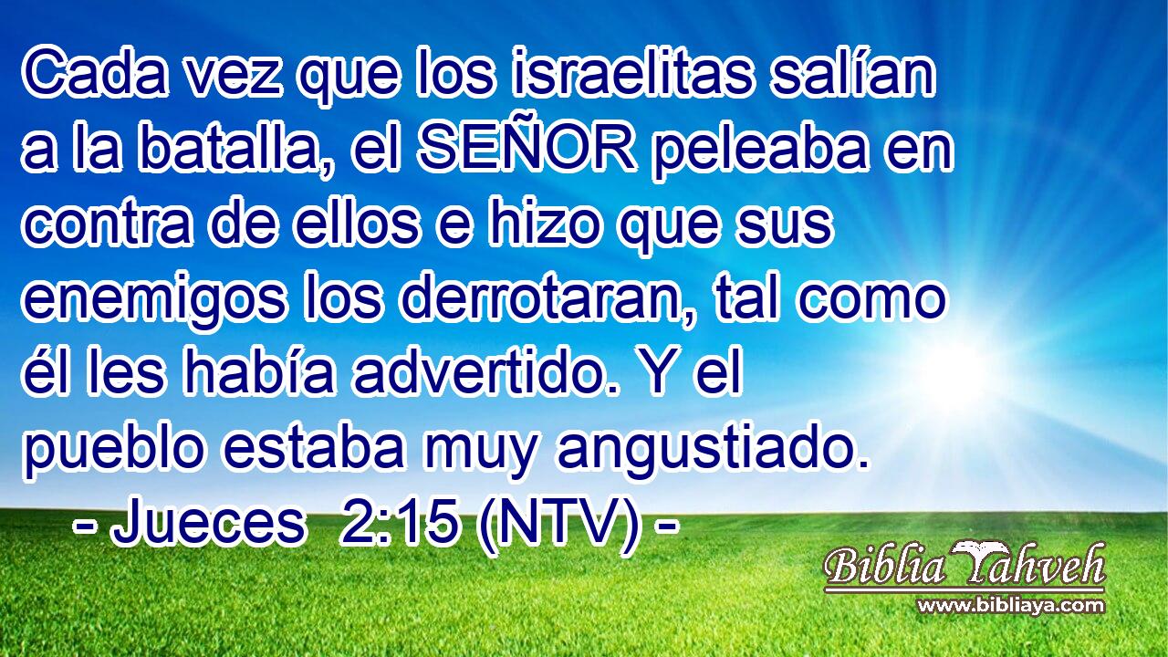 Cada vez que los israelitas salían a la batalla, el SEÑOR peleaba en contra de ellos e hizo que sus enemigos los derrotaran, tal como él les había advertido. Y el pueblo estaba muy angustiado.