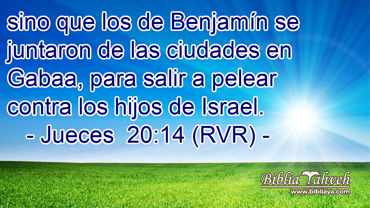 sino que los de Benjamín se juntaron de las ciudades en Gabaa, para salir a pelear contra los hijos de Israel.