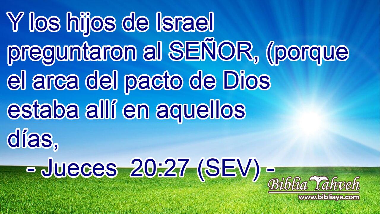 Y los hijos de Israel preguntaron al SEÑOR, (porque el arca del pacto de Dios estaba allí en aquellos días,