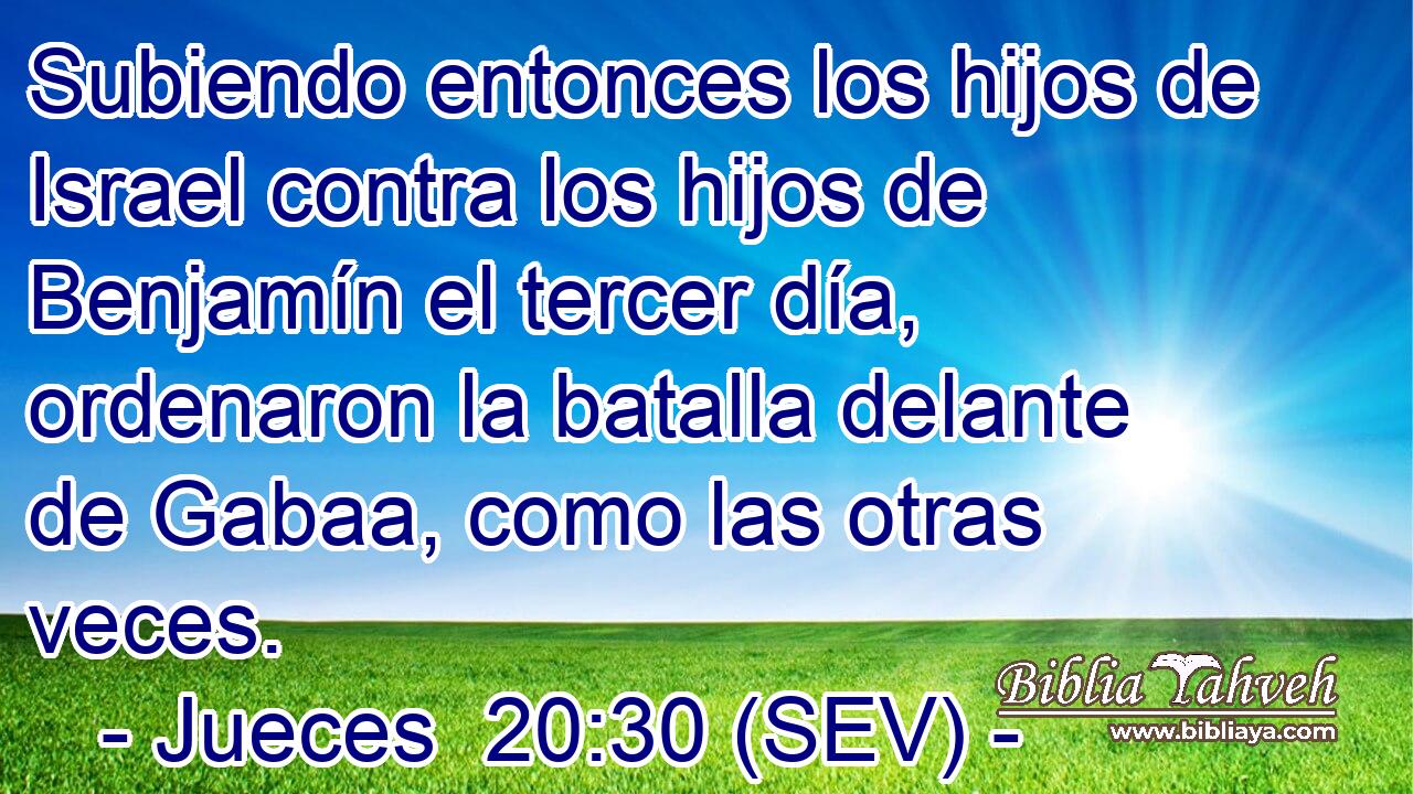 Subiendo entonces los hijos de Israel contra los hijos de Benjamín el tercer día, ordenaron la batalla delante de Gabaa, como las otras veces.