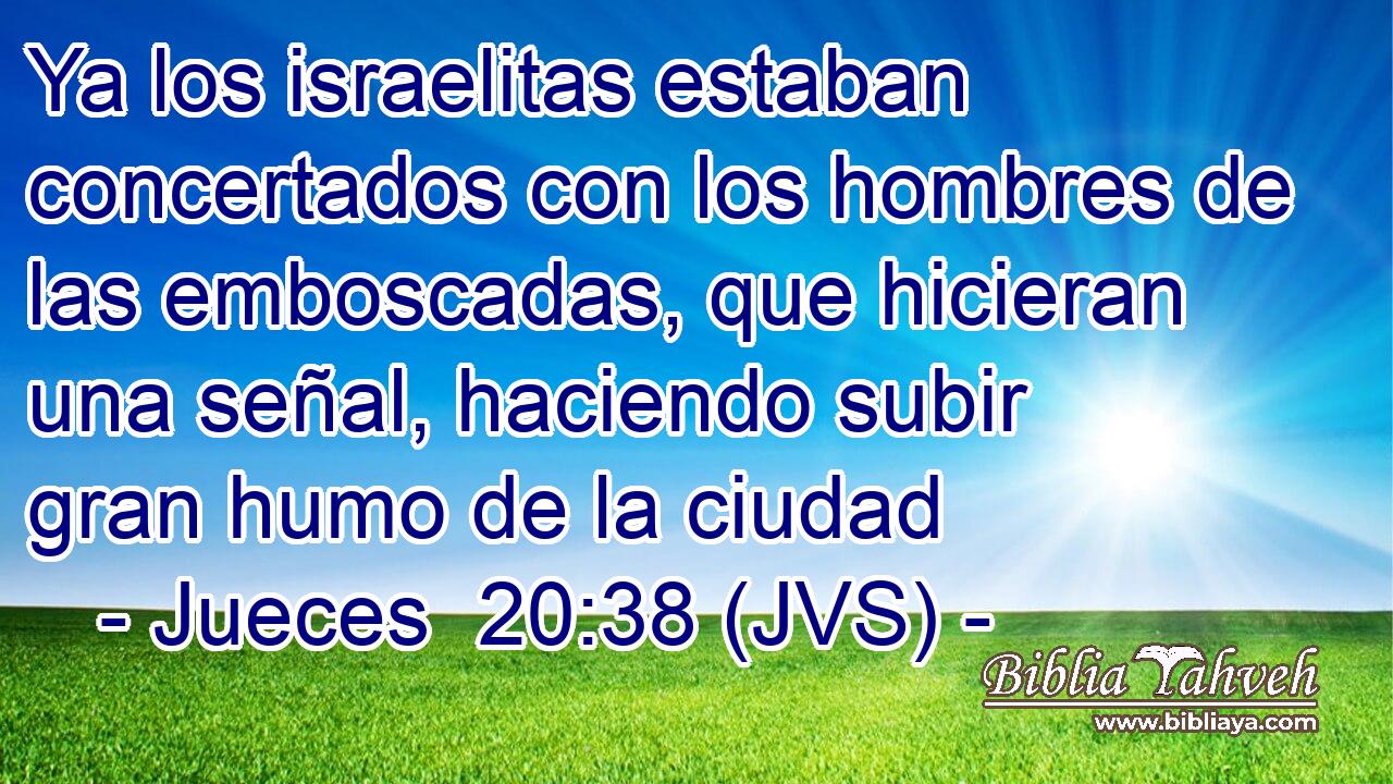 Ya los israelitas estaban concertados con los hombres de las emboscadas, que hicieran una señal, haciendo subir gran humo de la ciudad
