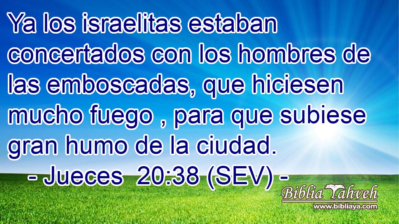 Ya los israelitas estaban concertados con los hombres de las emboscadas, que hiciesen mucho fuego , para que subiese gran humo de la ciudad.