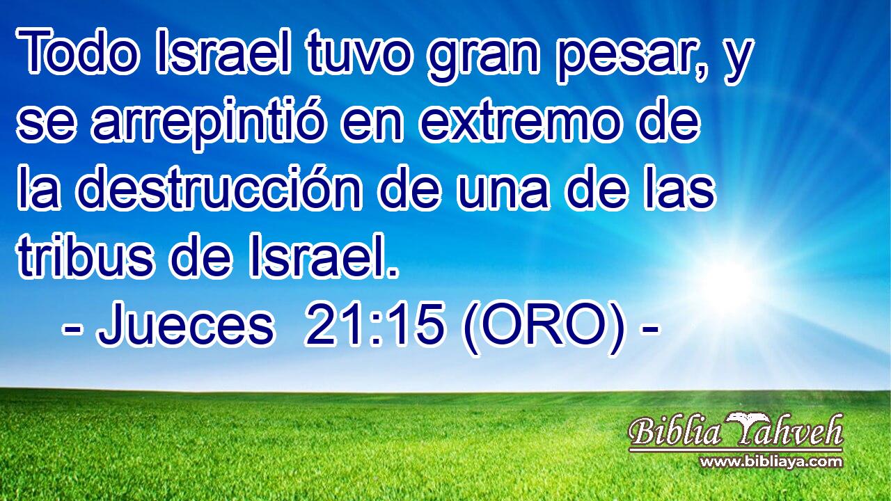  Todo Israel tuvo gran pesar, y se arrepintió en extremo de la destrucción de una de las tribus de Israel. 
