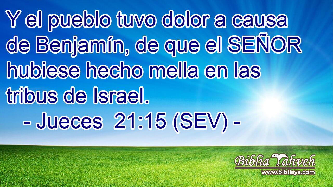 Y el pueblo tuvo dolor a causa de Benjamín, de que el SEÑOR hubiese hecho mella en las tribus de Israel.