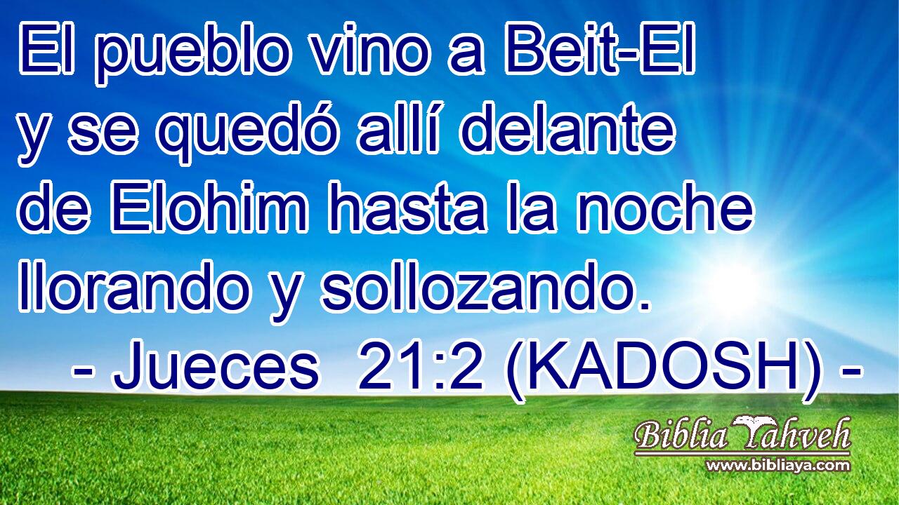 El pueblo vino a Beit-El y se quedó allí delante de Elohim hasta la noche llorando y sollozando. 