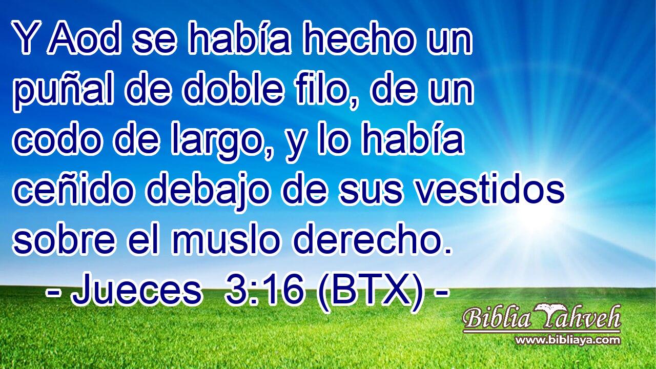 Y Aod se había hecho un puñal de doble filo, de un codo de largo, y lo había ceñido debajo de sus vestidos sobre el muslo derecho.