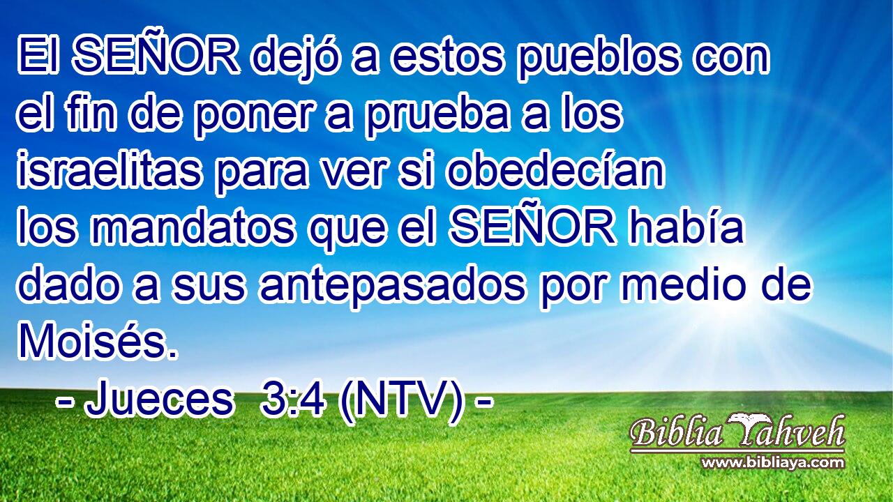 El SEÑOR dejó a estos pueblos con el fin de poner a prueba a los israelitas para ver si obedecían los mandatos que el SEÑOR había dado a sus antepasados por medio de Moisés.