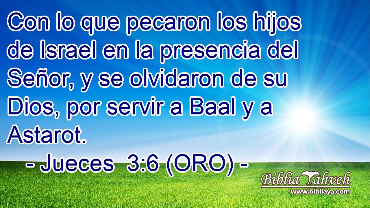  Con lo que pecaron los hijos de Israel en la presencia del Señor, y se olvidaron de su Dios, por servir a Baal y a Astarot. 