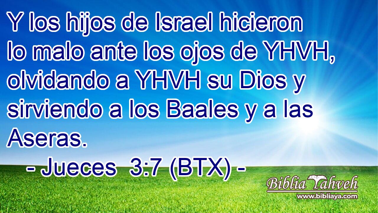 Y los hijos de Israel hicieron lo malo ante los ojos de YHVH, olvidando a YHVH su Dios y sirviendo a los Baales y a las Aseras.