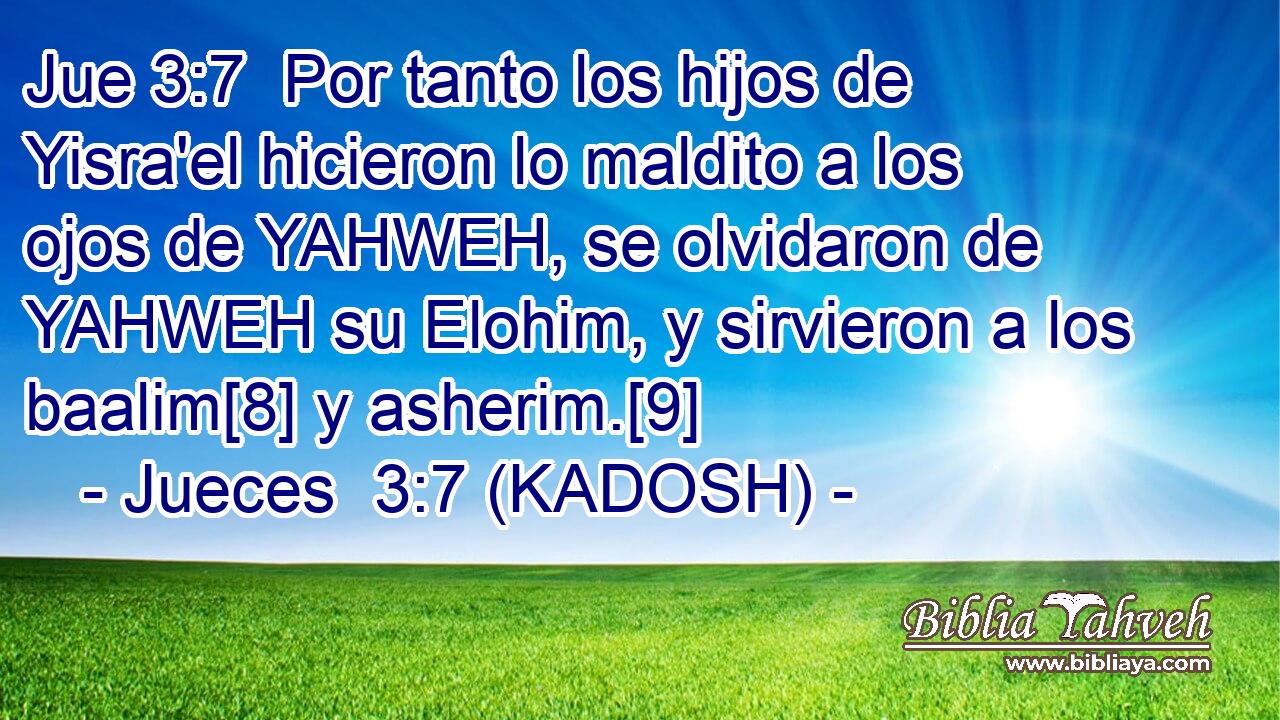  Por tanto los hijos de Yisra'el hicieron lo maldito a los ojos de YAHWEH, se olvidaron de YAHWEH su Elohim, y sirvieron a los baalim[8] y asherim.[9] 