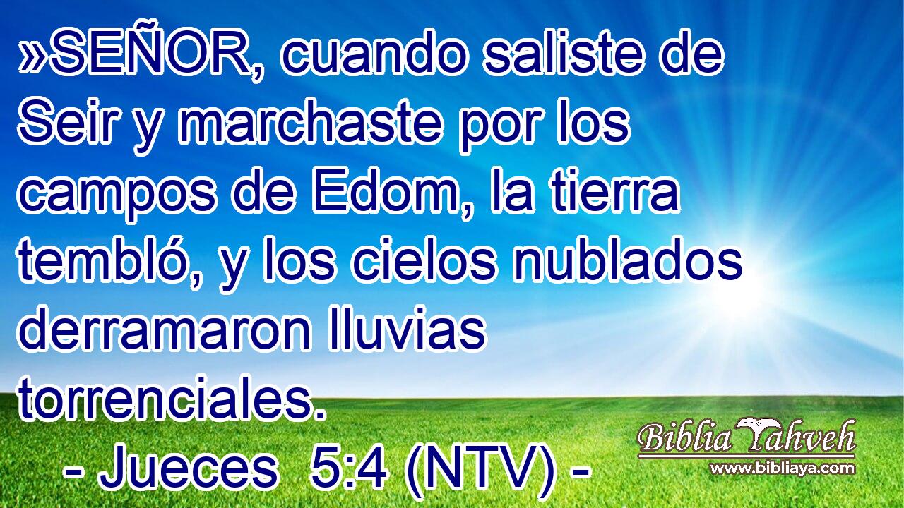 »SEÑOR, cuando saliste de Seir y marchaste por los campos de Edom, la tierra tembló, y los cielos nublados derramaron lluvias torrenciales.