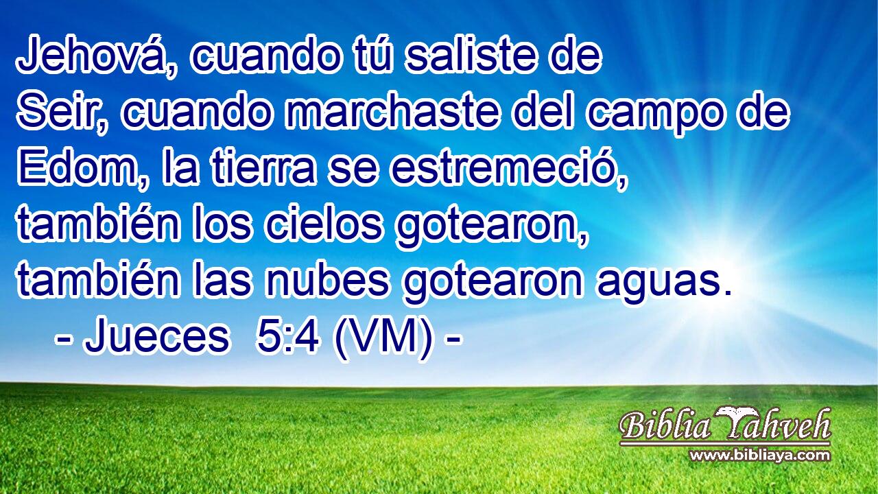  Jehová, cuando tú saliste de Seir, cuando marchaste del campo de Edom, la tierra se estremeció, también los cielos gotearon, también las nubes gotearon aguas. 