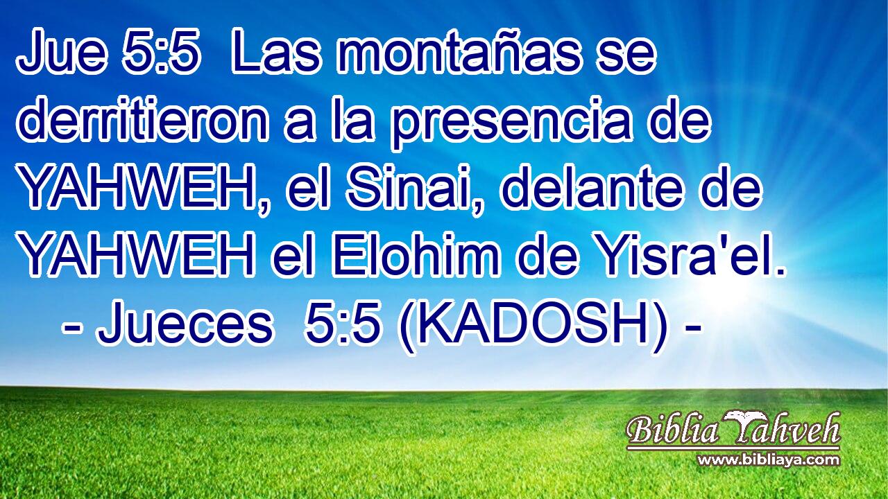  Las montañas se derritieron a la presencia de YAHWEH, el Sinai, delante de YAHWEH el Elohim de Yisra'el. 