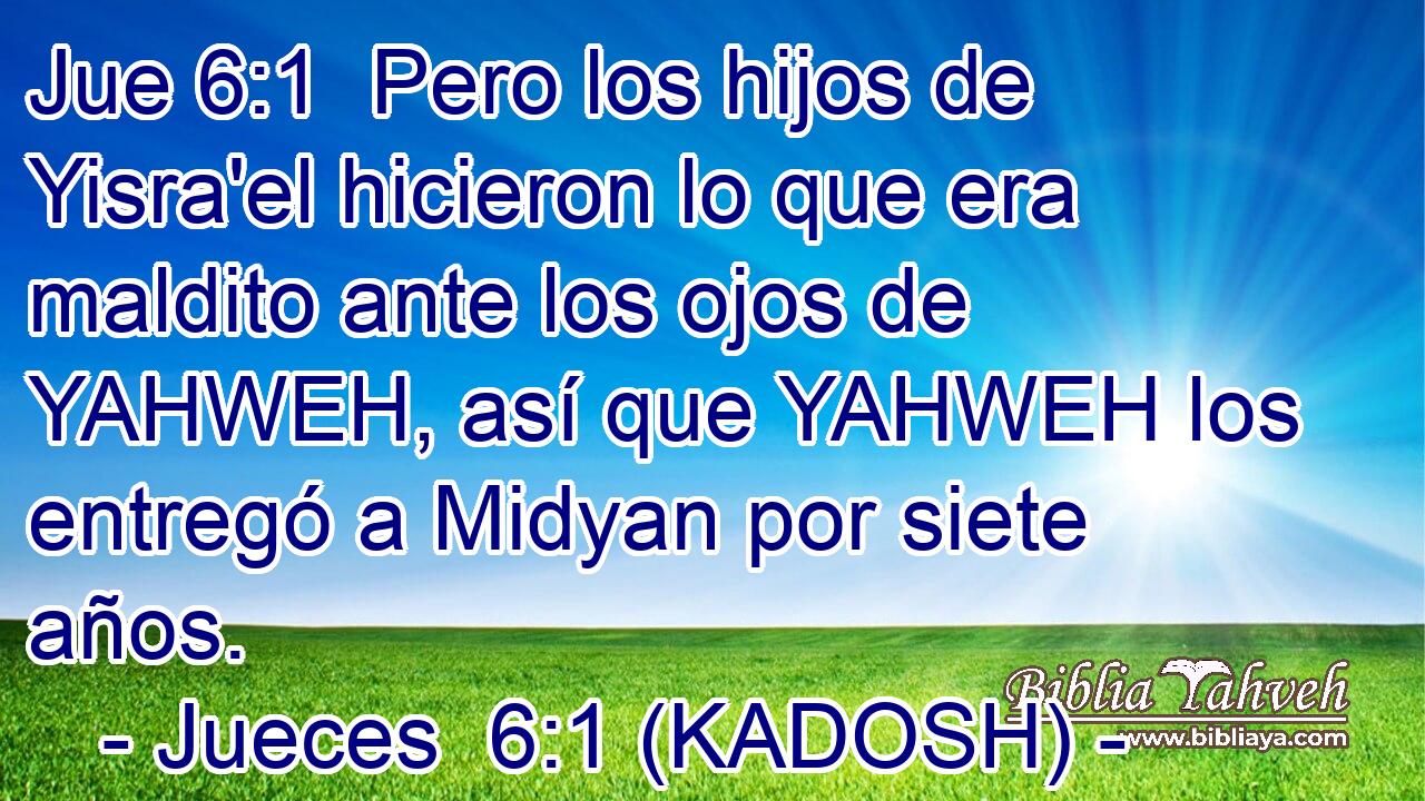  Pero los hijos de Yisra'el hicieron lo que era maldito ante los ojos de YAHWEH, así que YAHWEH los entregó a Midyan por siete años. 