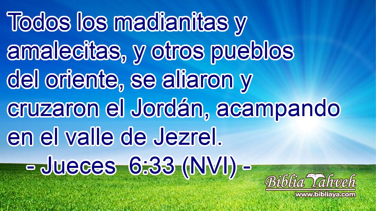  Todos los madianitas y amalecitas, y otros pueblos del oriente, se aliaron y cruzaron el Jordán, acampando en el valle de Jezrel. 