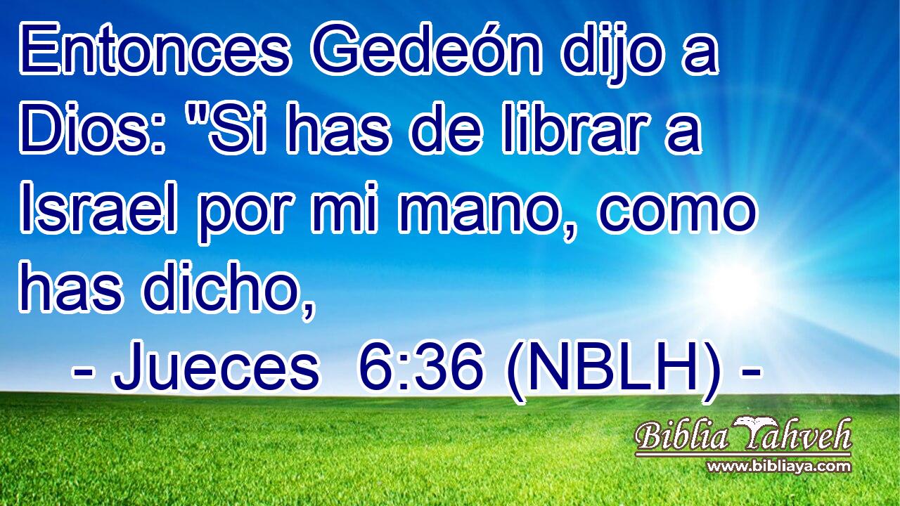  Entonces Gedeón dijo a Dios: 