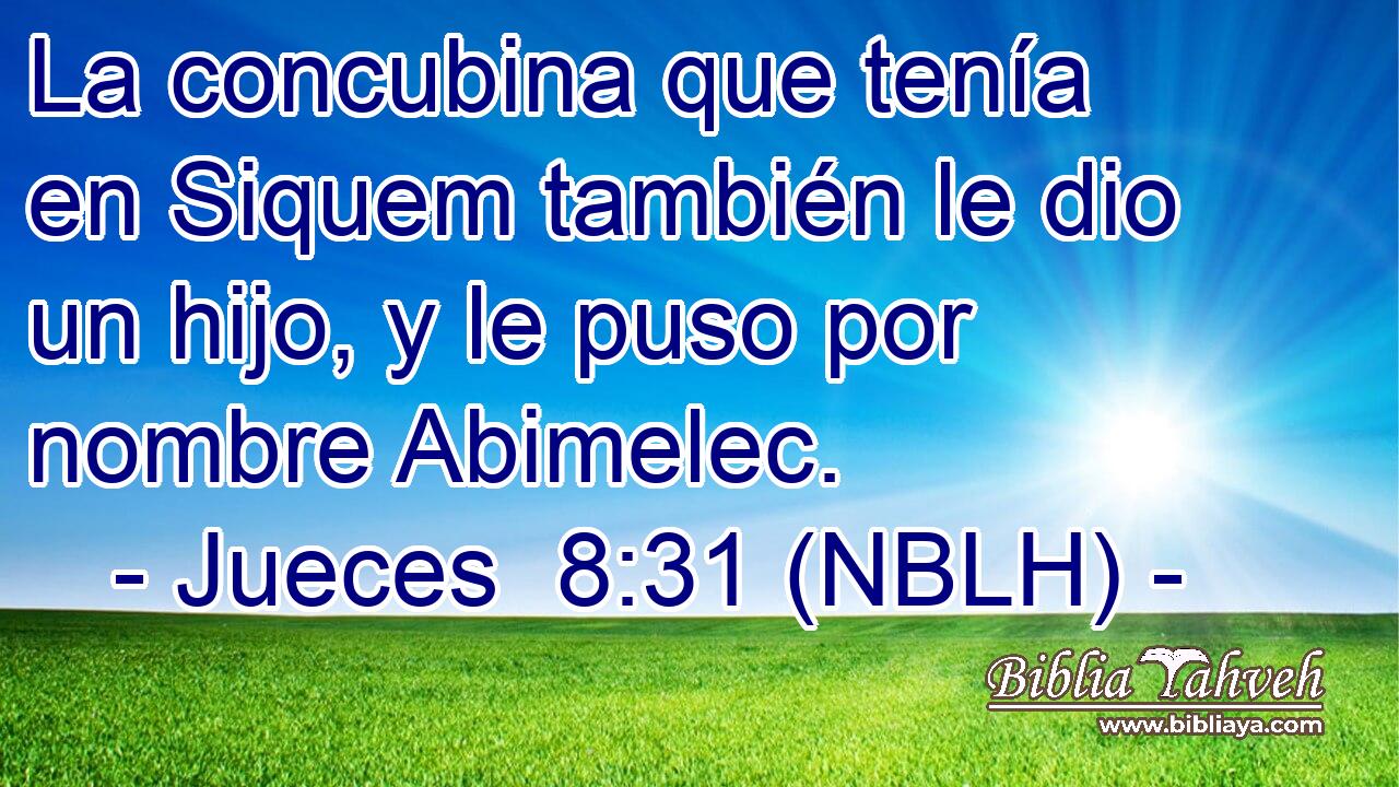  La concubina que tenía en Siquem también le dio un hijo, y le puso por nombre Abimelec. 